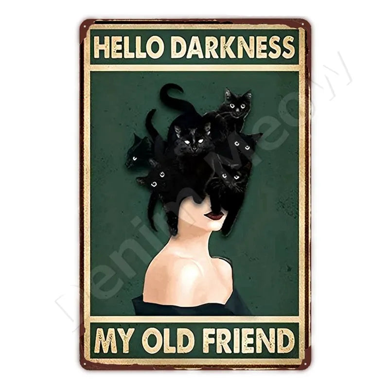 Oh My Eyes Black Cat Sign, Funny Bathroom Gift for Cat Owners
