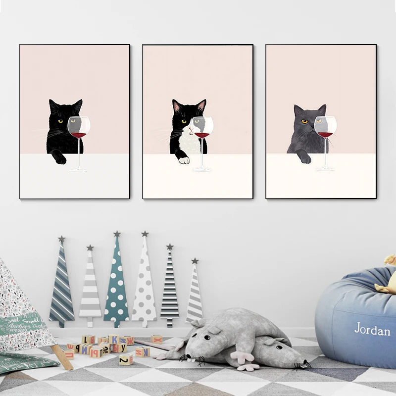 Art abstrait de chat Poster