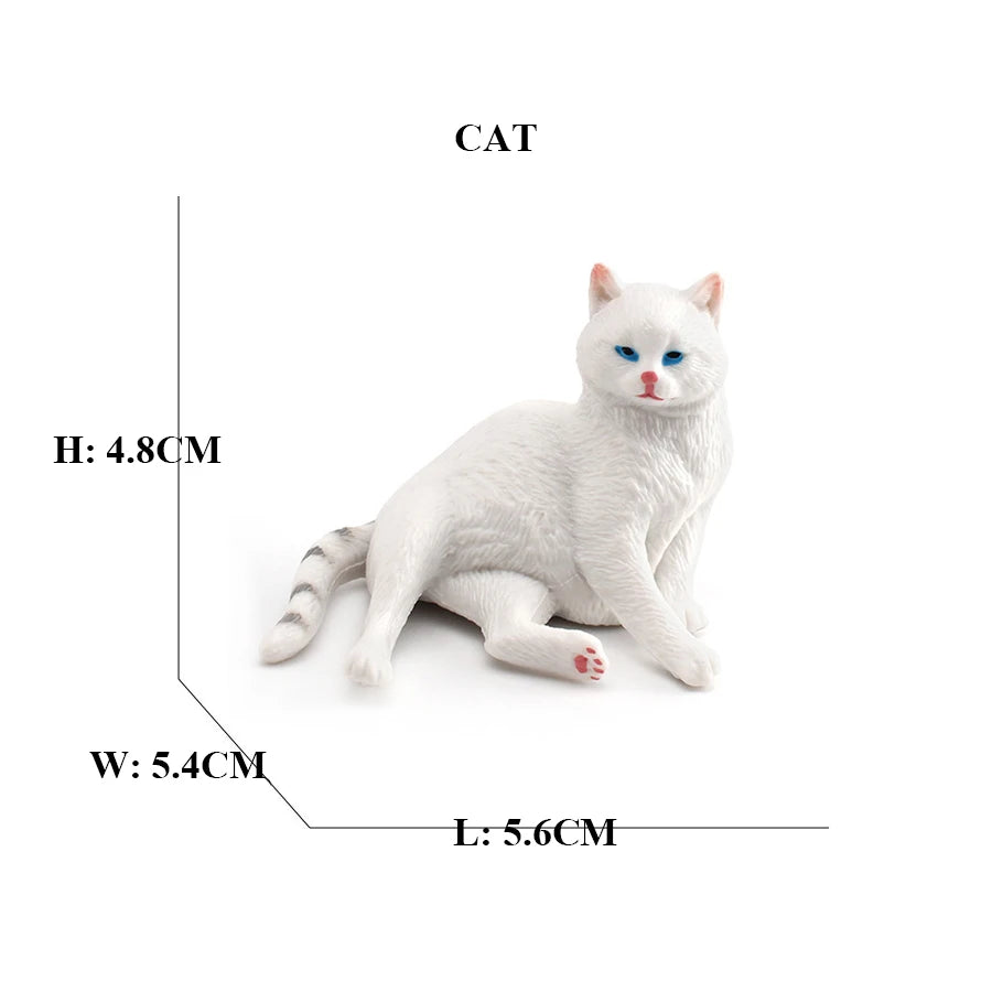 Realistic Ragdoll Cat Figurine and Chubby Cat Model, PVC