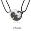 Matching Cat Couple Necklaces, 2-Piece Interlocking Gold and Silver-Tone Pendants