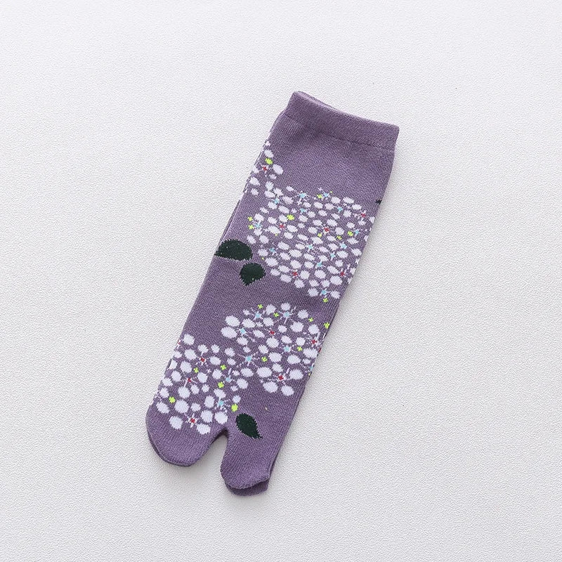 Cute Cat Tabi Socks 5 Pack, Two-Toe Socks for Flip-Flops