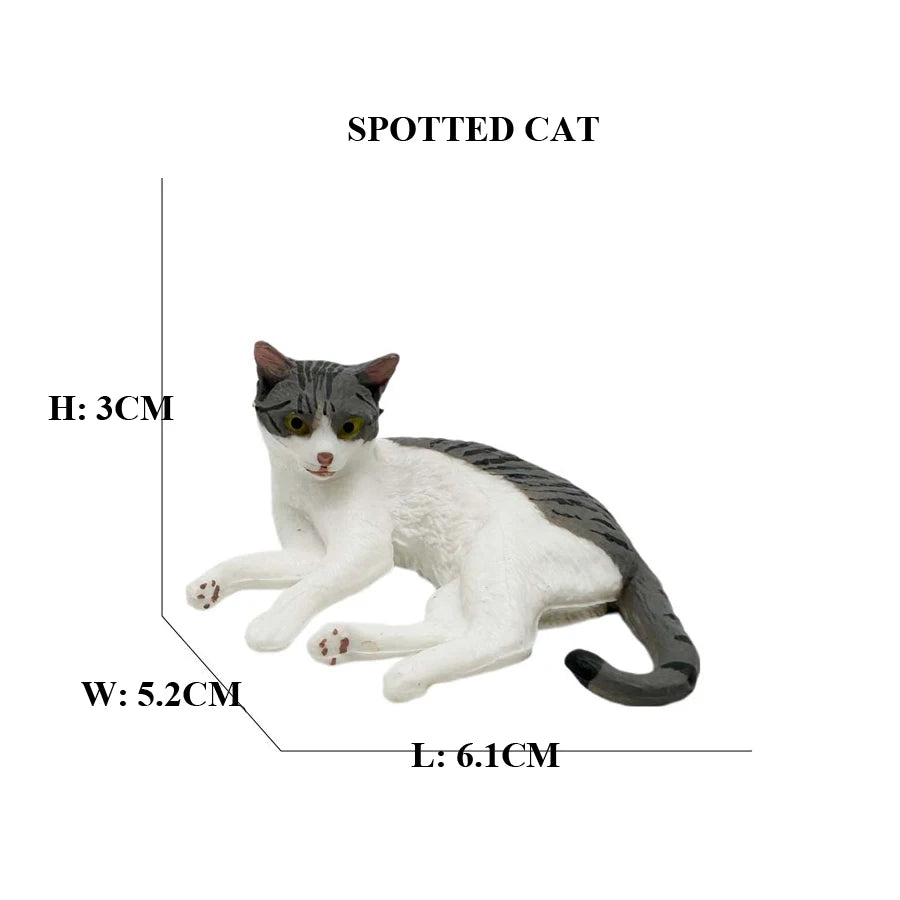 Realistic Ragdoll Cat Figurine and Chubby Cat Model, PVC