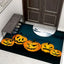 Halloween 3D Illusion Floor Mat, Skull and Pumpkin Entry Rug