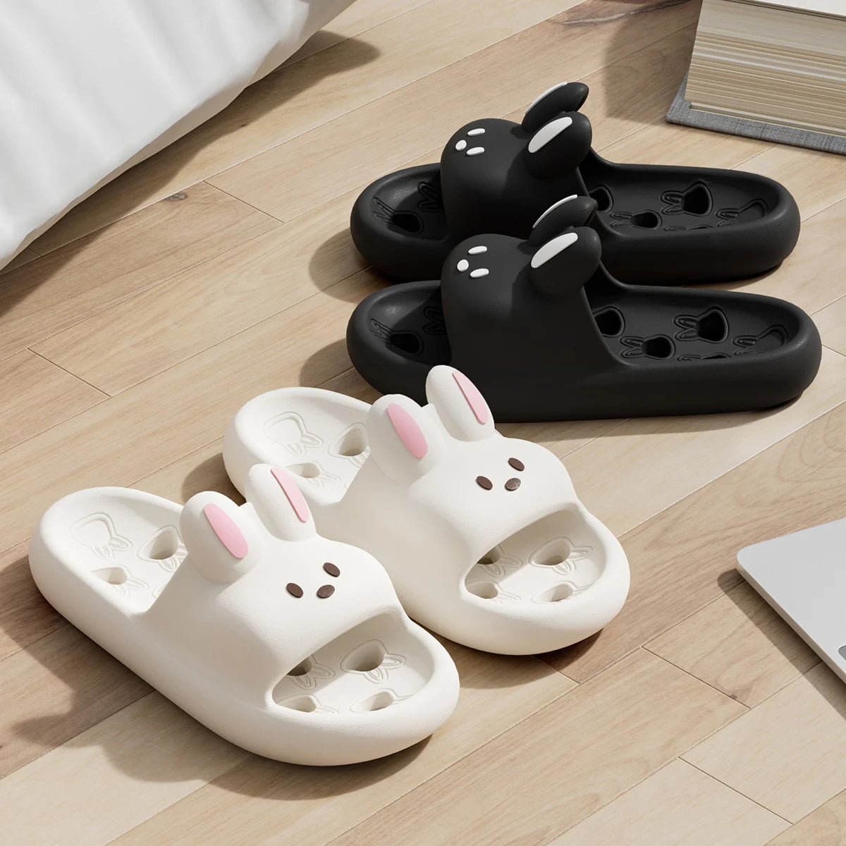 Cartoon Bathroom Slides with Drainage Holes, Quick-Dry EVA