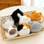 Lifelike Black Cat and Siamese Kitten Plush, 13 cm Lying Cat Doll
