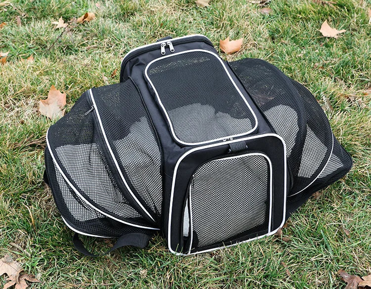 Double Expandable Cat Carrier Bag with Fold-Flat Design, S or L