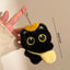 Black Cat Plush Keychain Bag Charm for Cat Lovers