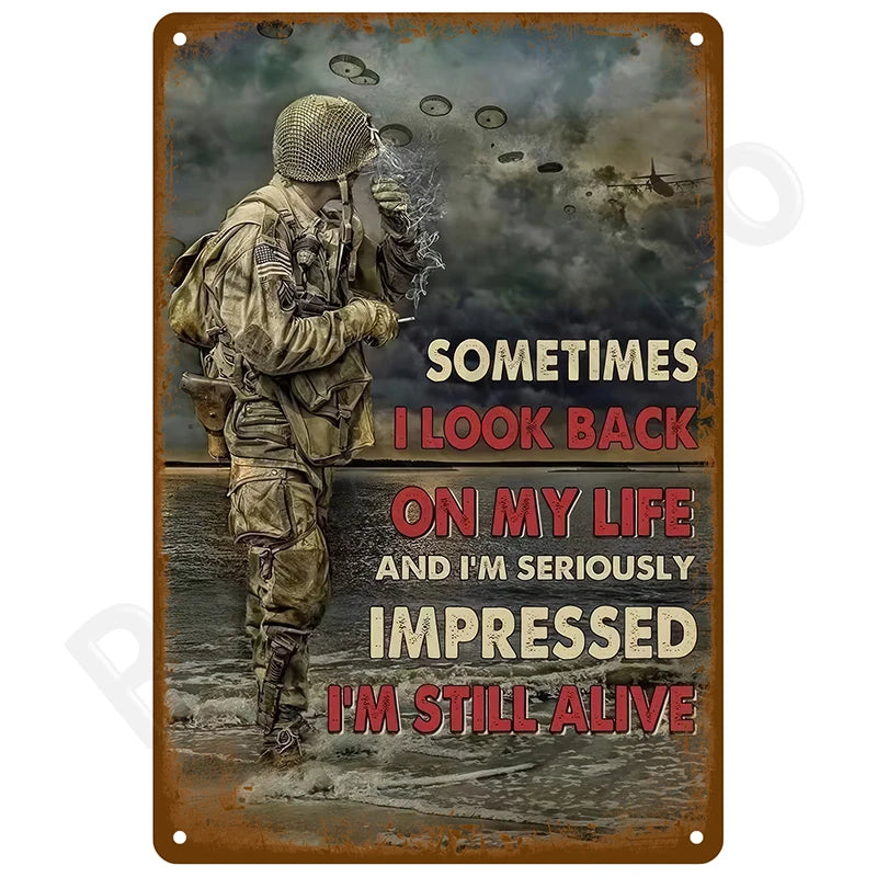 Retro Metal Tin Sign, 8 x 12 Inch Vintage Wall Plaque