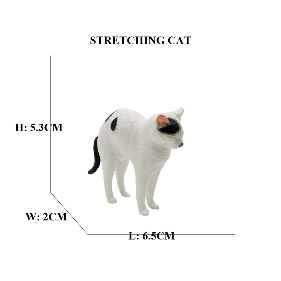Realistic Ragdoll Cat Figurine and Chubby Cat Model, PVC