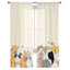 Cartoon Cat Sheer Curtains, Printed Voile Window Panels Set of 2
