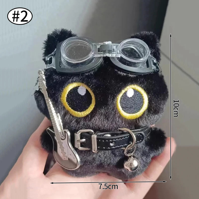 Black Cat Plush Keychain Bag Charm for Cat Lovers