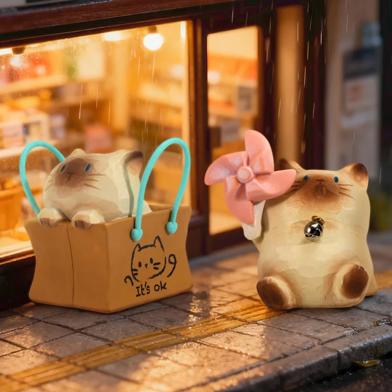 Siamese Cat Blind Box Figure, Cat Pai Daily Companion Series