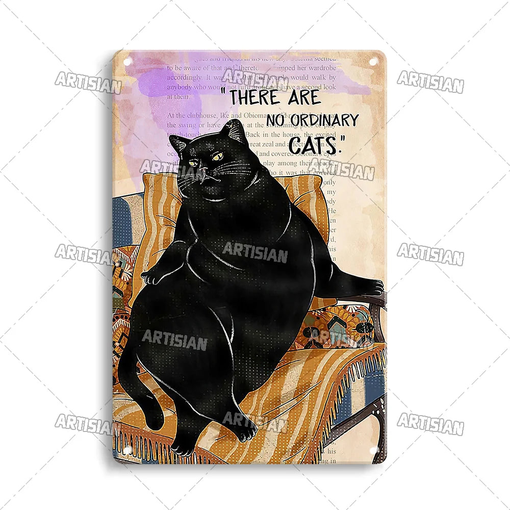 Witchy Black Cat Kitchen Sign, Salem Sanctuary Tin Plaque