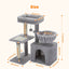 Small Cat Tree for Indoor Cats – 3-Tier Cat Tower with Scratching Posts, Cozy Hammock & Removable Top Perch