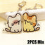 Peeking Cat Acrylic Keychain, Cute Doodle Kitty Bag Charm With Clasp