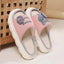 Embroidered Cat Slippers with Hemp Insole and Low Platform