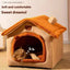 Semi-Enclosed Cat Cave Bed with Inner Cushion