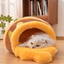 Honey Jar Cat Bed, Semi-Enclosed Cave with Soft Mat