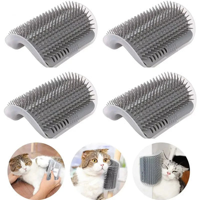 Cat Corner Self-Groomer With Catnip, Wall-Mounted Face Rubbing Brush