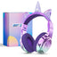 QearFun Cat Wallet Kids Bluetooth Headphones – Cat Ear & Unicorn Wireless Headset with Volume Limiting, 40mm Drivers & Mic
