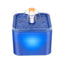 2L Cat Water Fountain With LED Light, Square Blue Fountain With Flower Spout