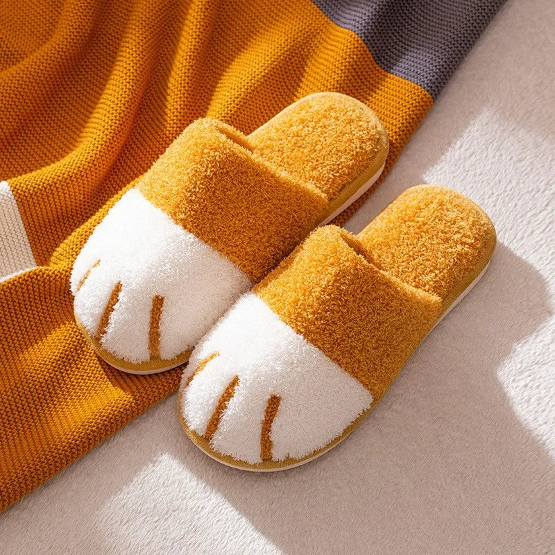 Cat Paw Slippers for Women, Plush-Lined EVA Platform House Shoes