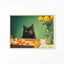 Funny Black Cat Kitchen Wall Art, Whimsical Food Lover Print