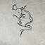 Woman and Cat Line Art Metal Wall Decor, Minimalist Silhouette