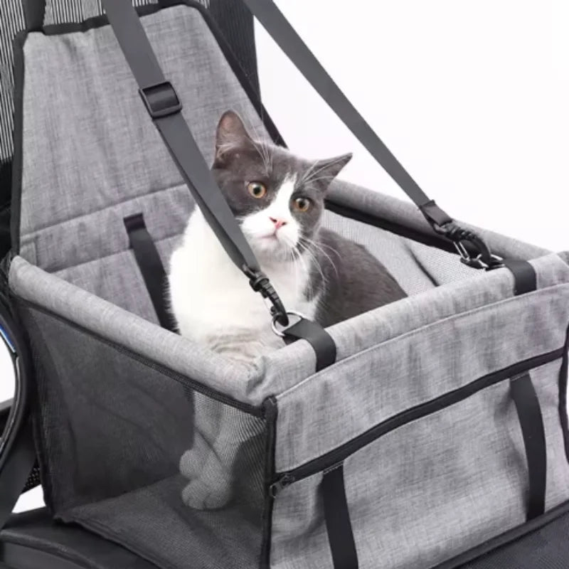 Cat Car Seat Cover with Foldable Hammock for Back Seat