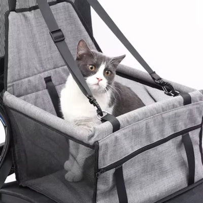 Cat Car Seat Cover with Foldable Hammock for Back Seat