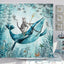 Cute Cat and Dinosaur Shower Curtain with 12 Hooks Included