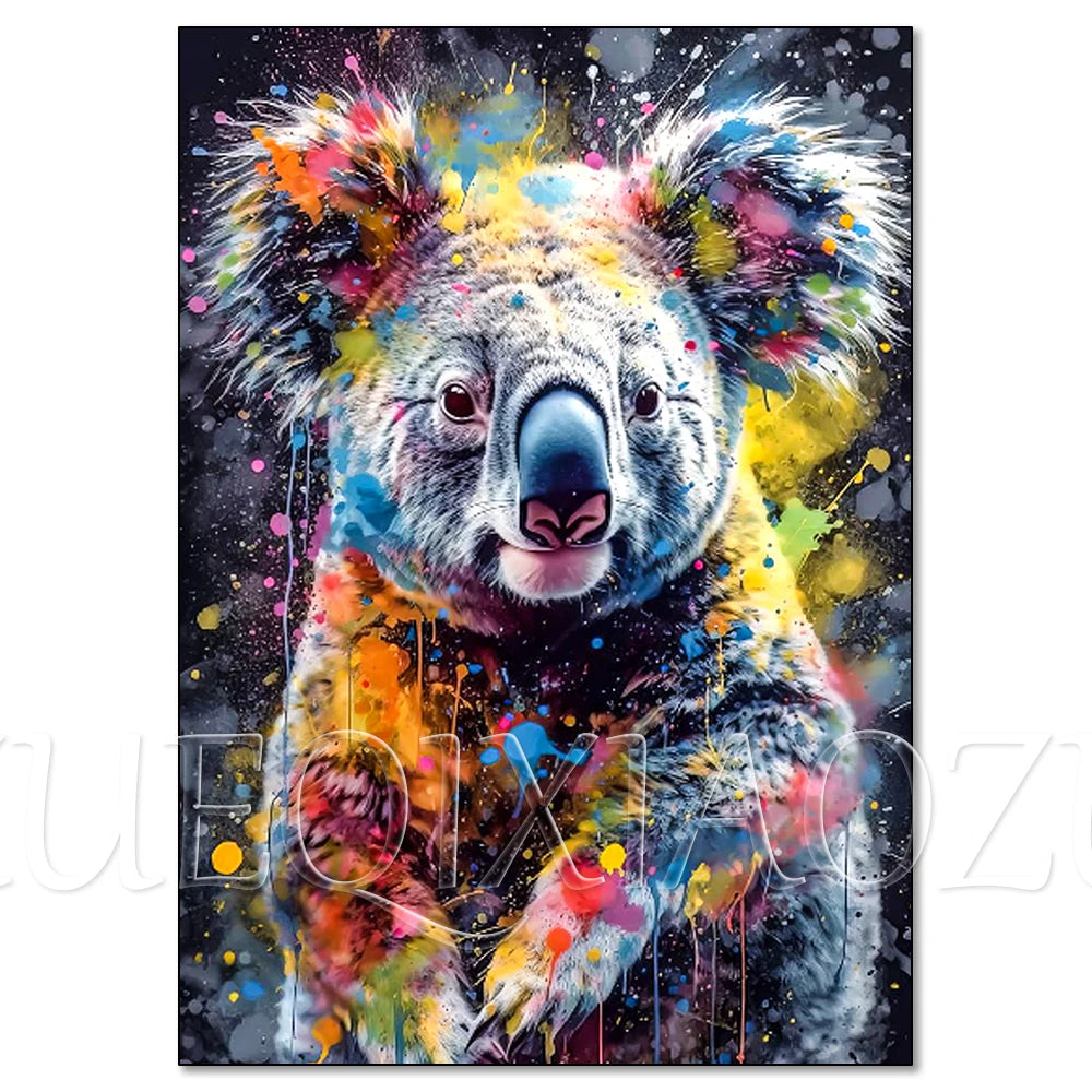 Colorful Lion Diamond Painting Kit, 5D Full Drill Big Cat Art