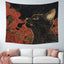 Ukiyo-e Cat Tapestry, Japanese Cat Swallowing the Great Wave Wall Hanging