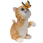 Solar Garden Cat Statue with Butterfly Light, Orange Tabby Kitten