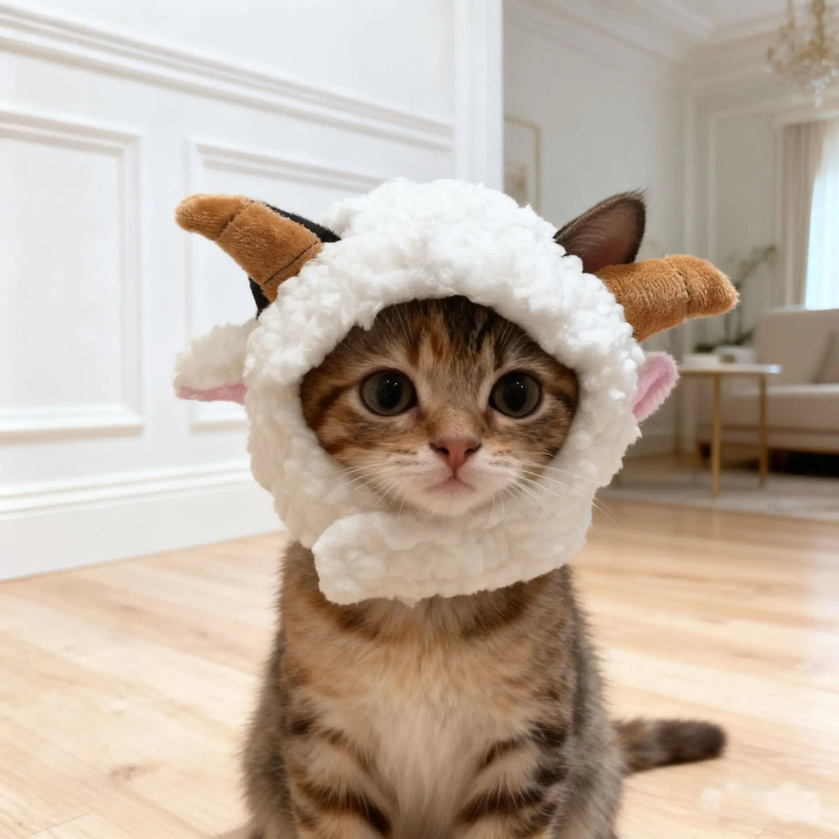 Winter Bear Hood for Cats, Cozy Plush Teddy Bear Hat