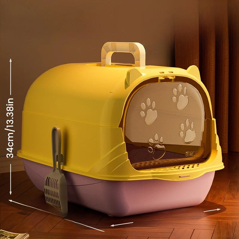 Large Size  Litter Box Full Enclosure with Sand for Kittens Poo