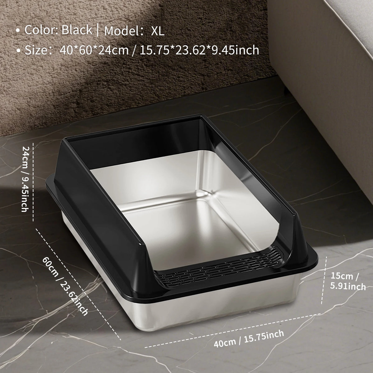 Large Cat Litter Box, Enclosed or Stainless Steel Open Style for Multi-Cat Homes