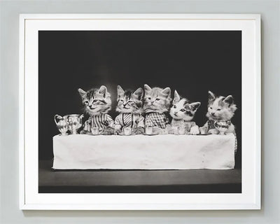 Black and White Vintage Photo Canvas Print, Retro Funny Wall Art