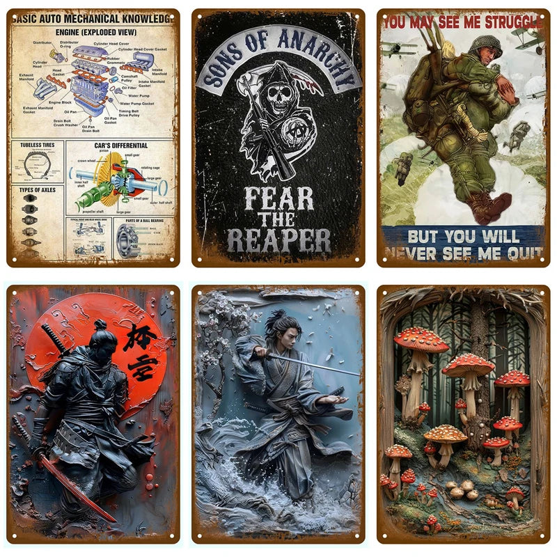 Retro Metal Tin Sign, 8 x 12 Inch Vintage Wall Plaque