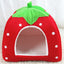 Strawberry Rabbit Bed and Hanging Hay Feeder Bag Set