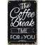 Coffee Cat Tin Sign, Retro Metal Kitchen and Cafe Wall Decor
