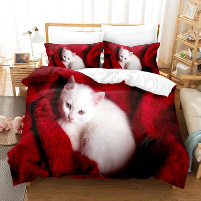 Cute Kitten 3D Print Duvet Cover Set with Pillowcases