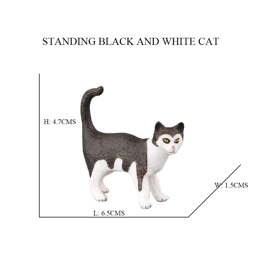 Realistic Ragdoll Cat Figurine and Chubby Cat Model, PVC