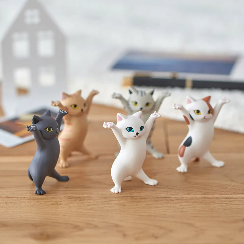 Hold Everything Cat Figures, Dancing Cat Pen and Earbud Holder