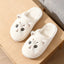 Linen Platform Slides for Women, Airy Summer House Slippers