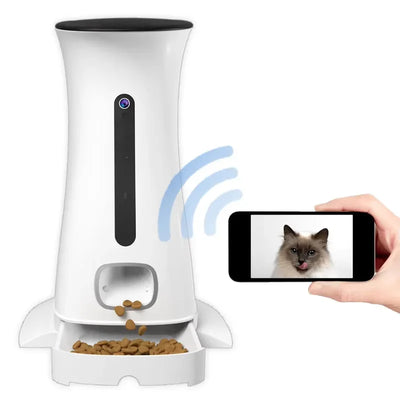 Distributeur de nourriture pour chat avec caméra