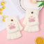 Fluffy Cat Claw Gloves for Women, Short Half-Finger Winter Gloves