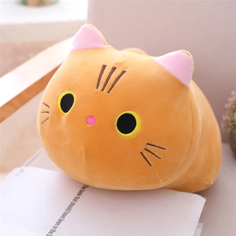 Sweet Cartoon Cat Plush Toy, Small Soft Stuffed Kitty Pillow