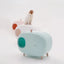 Mochi Shaped Enclosed Cat Litter Box, Rounded Covered Litter Box on Wooden Legs