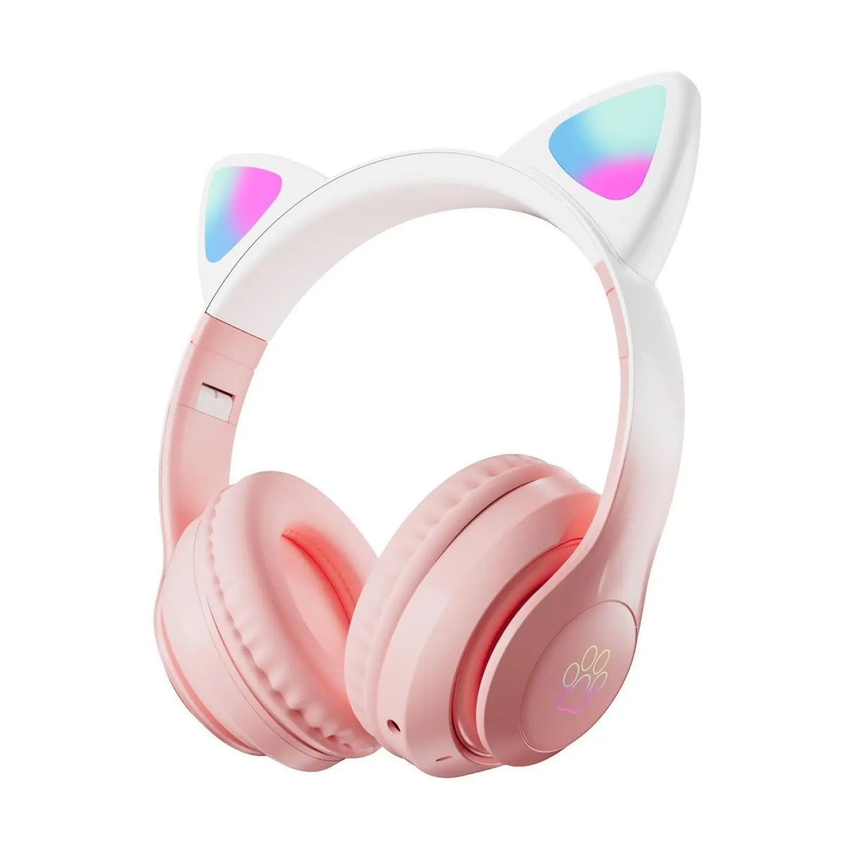 CEYYOR Cat Wallet Bluetooth Gaming Headset – RGB Cat Ear Wireless Headphones with 40mm Titanium Drivers, Boom Mic & TF Card